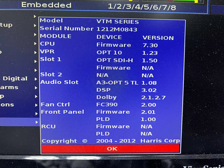 Harris VTM4100PKG HD Multiformat On-Screen Monitor with TVM-A3-OPT 5-TL Dolby