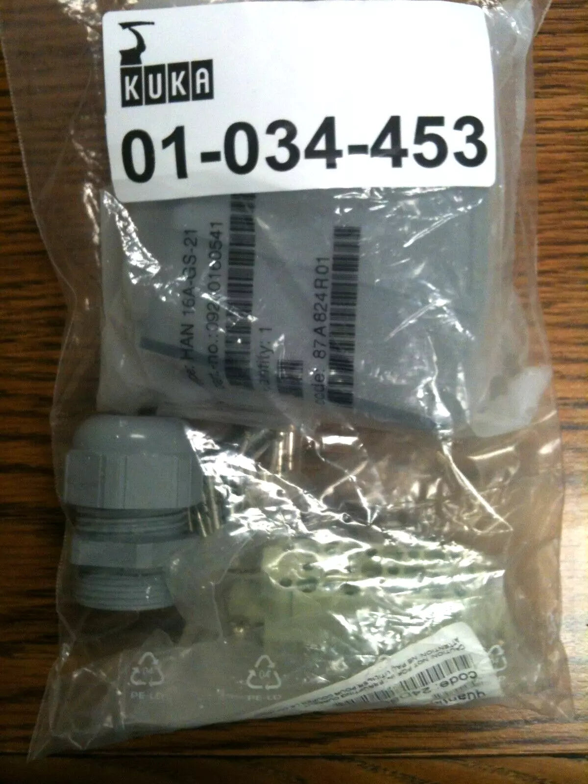 Kuka Robotics Female Connector 01-034-453, HAN 16A-GS-21, HAN 25D-BU-C