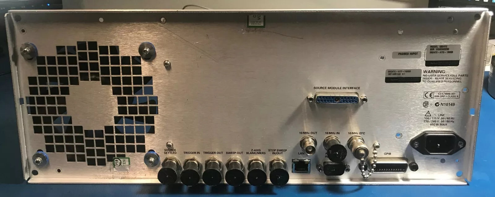 Keysight Agilent E8247C Back Panel with E8251-6023 Assembly