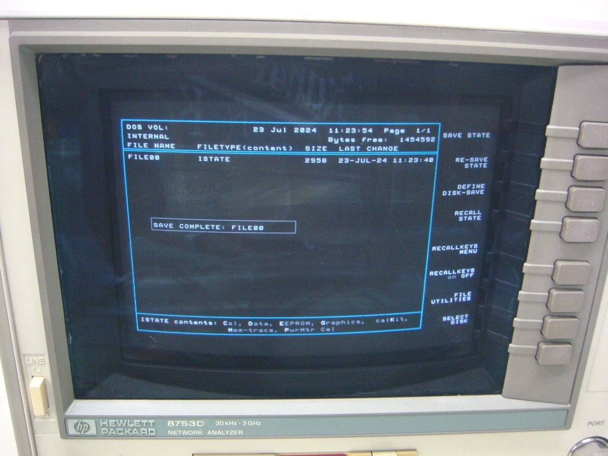 HP 8753D /010 3GHz S-parameter Test Set for FDD Failure