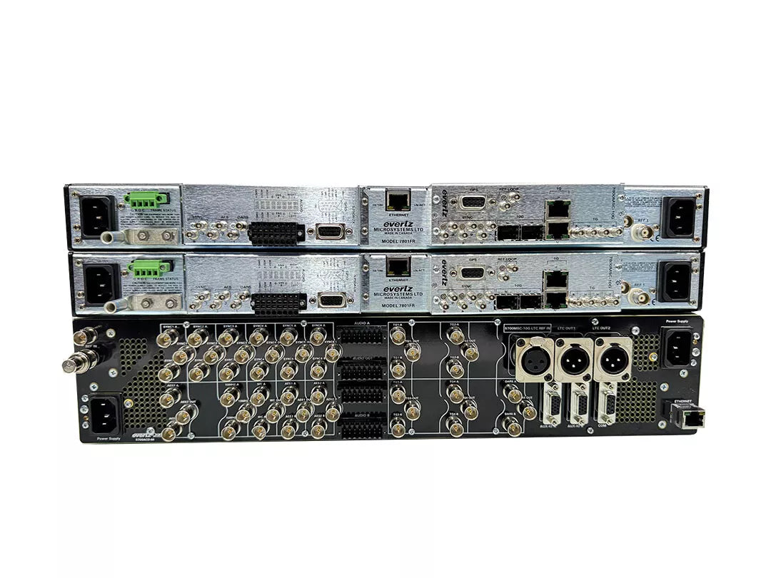 Evertz 2x 5700MSC-IP Grand Master Clock/SPG w/7800MSC-10G 5700-AUX 7801FC-IRD