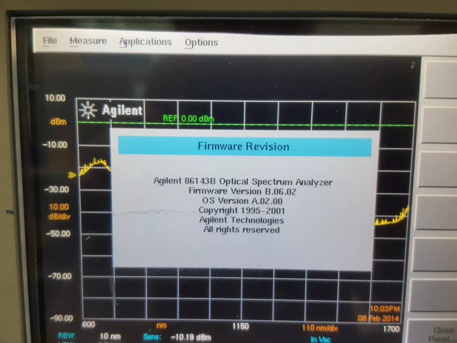 Agilent 86143B Optical Spectrum Analyzer (3006)