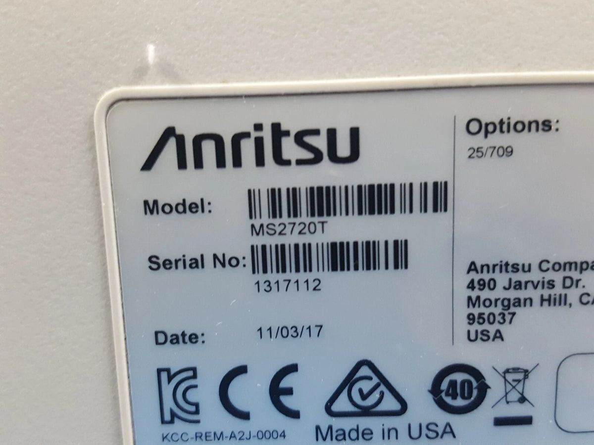 Anritsu MS2720T SpectrumMaster 9kHz-9GHz W/Opt. 709 025 (7112)