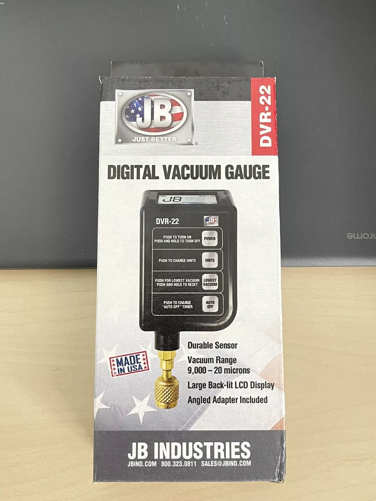 JB Industries DVR-22 Digital Vacuum Gauge