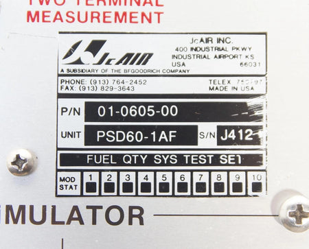 Aeroflex / Viavi PSD60-1AF AC Capacitance Fuel Quantity Test Set