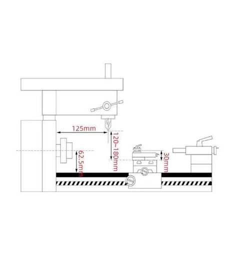 Multi-Function Mini Lathe Machine Desktop DIY Drilling Milling Machine 220V 180W