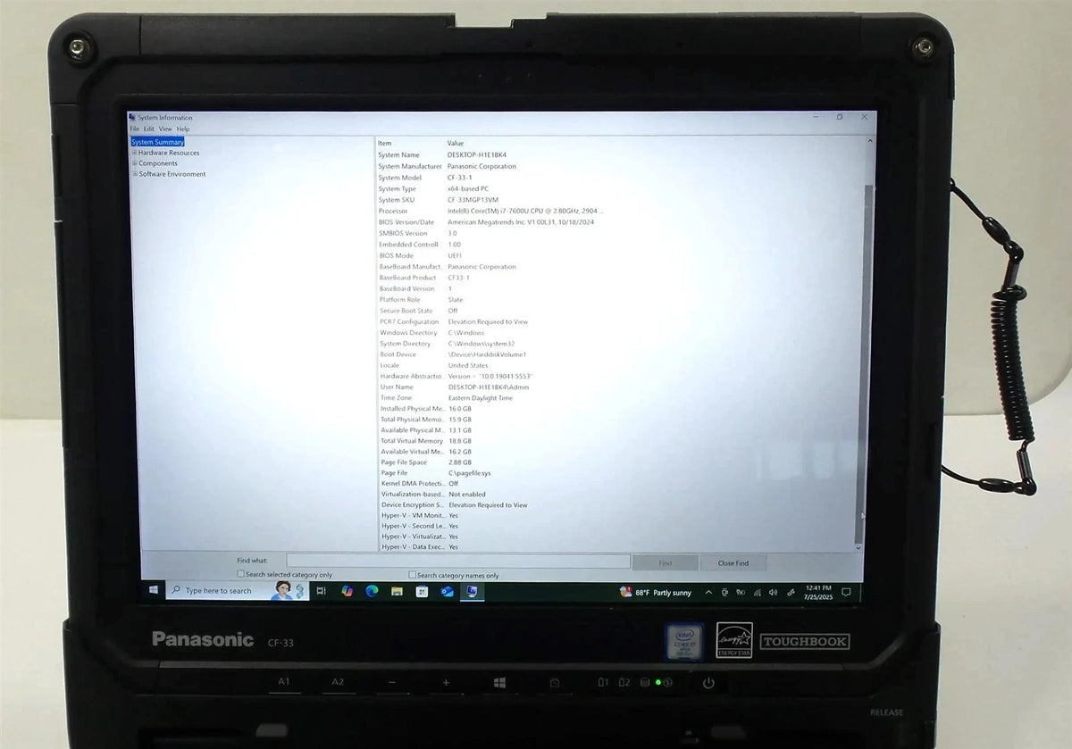 Panasonic CF-33 Core i7-7600U 2.8GHz 16GB 256GB Win 10 pro