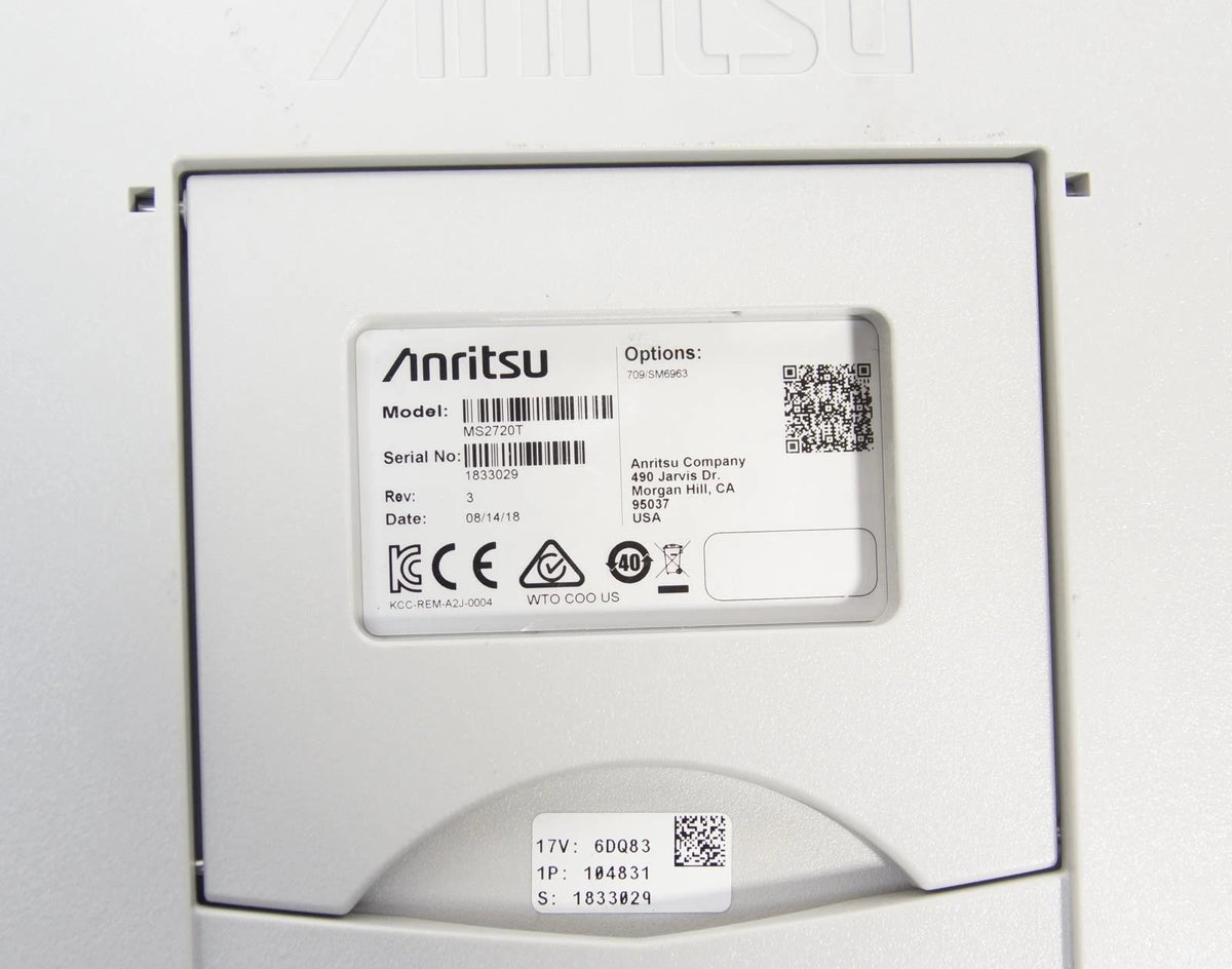 Anritsu MS2720T Spectrum Analyzer 9kHz to 9GHz OPT SM6963 / 709