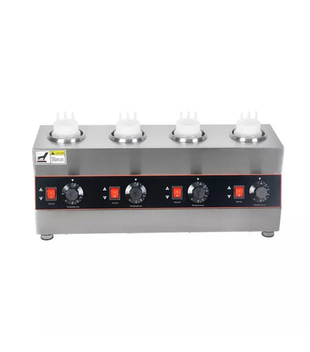 Commercial 4 Bottles Electric Sauce Warmer Machine Hot Chocolate Warming 640W L