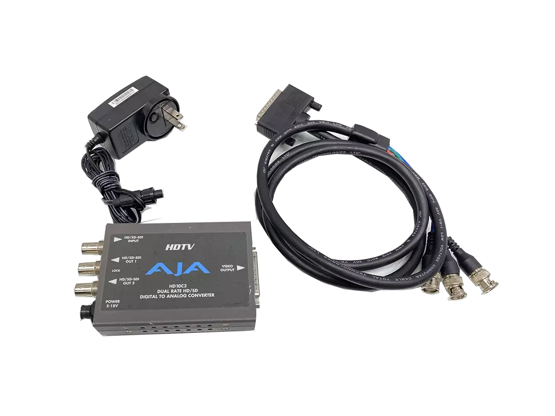 AJA HD10C2 HD/SD-SDI to Analog Converter with Power Adapter and Cable