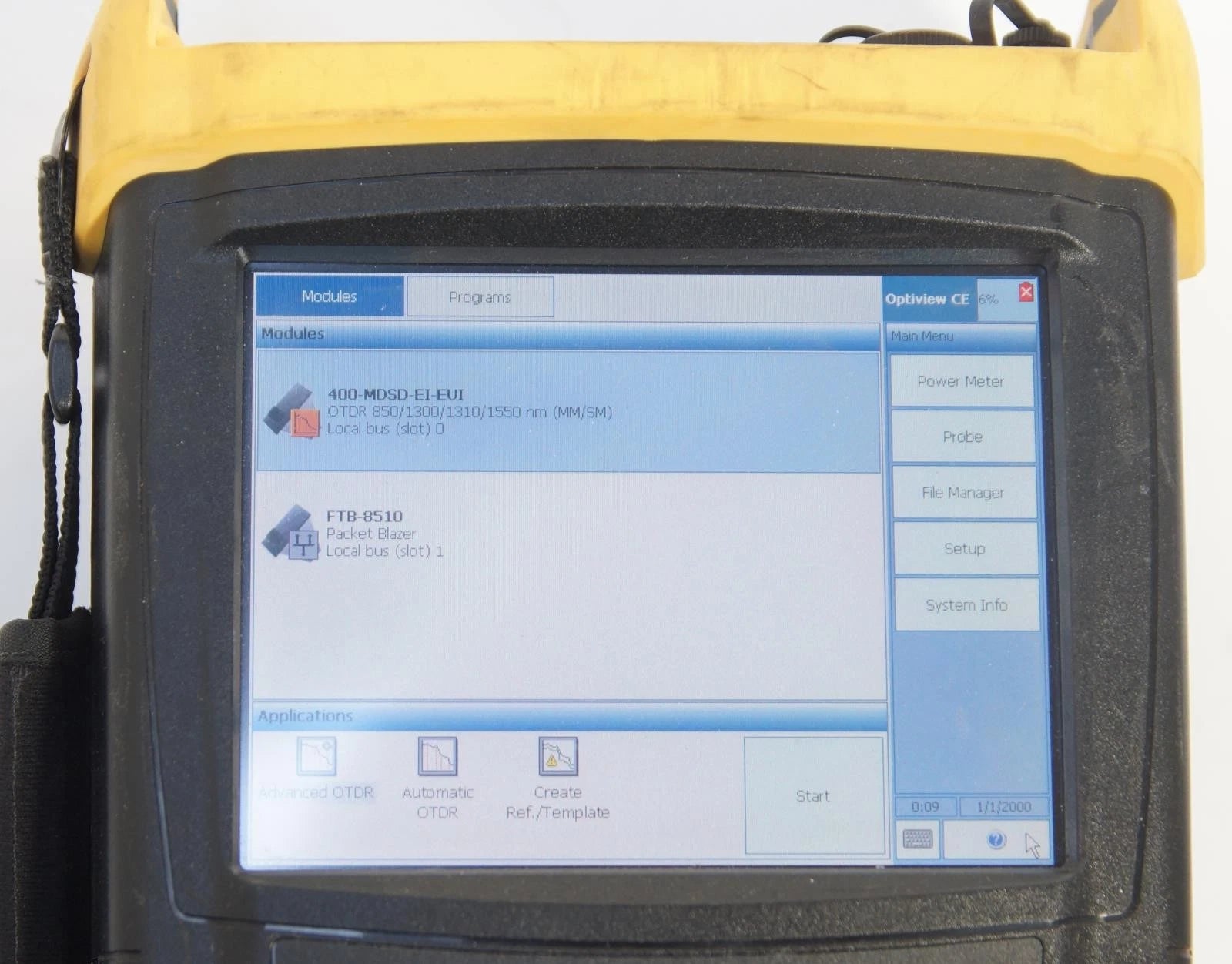 Corning OV-1000 OTDR Fiber Optic Tester with 400-MDSD-EI-EUI & FTB-8510