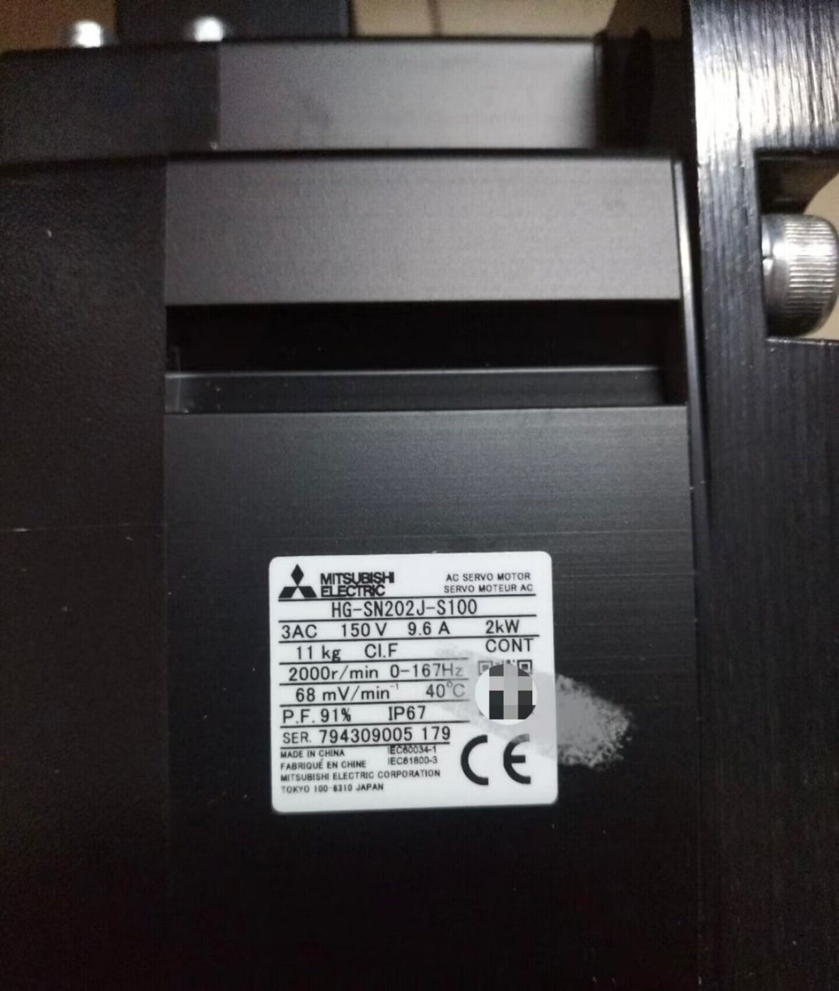 Mitsubishi HG-SN202J-S100 Servo Motor