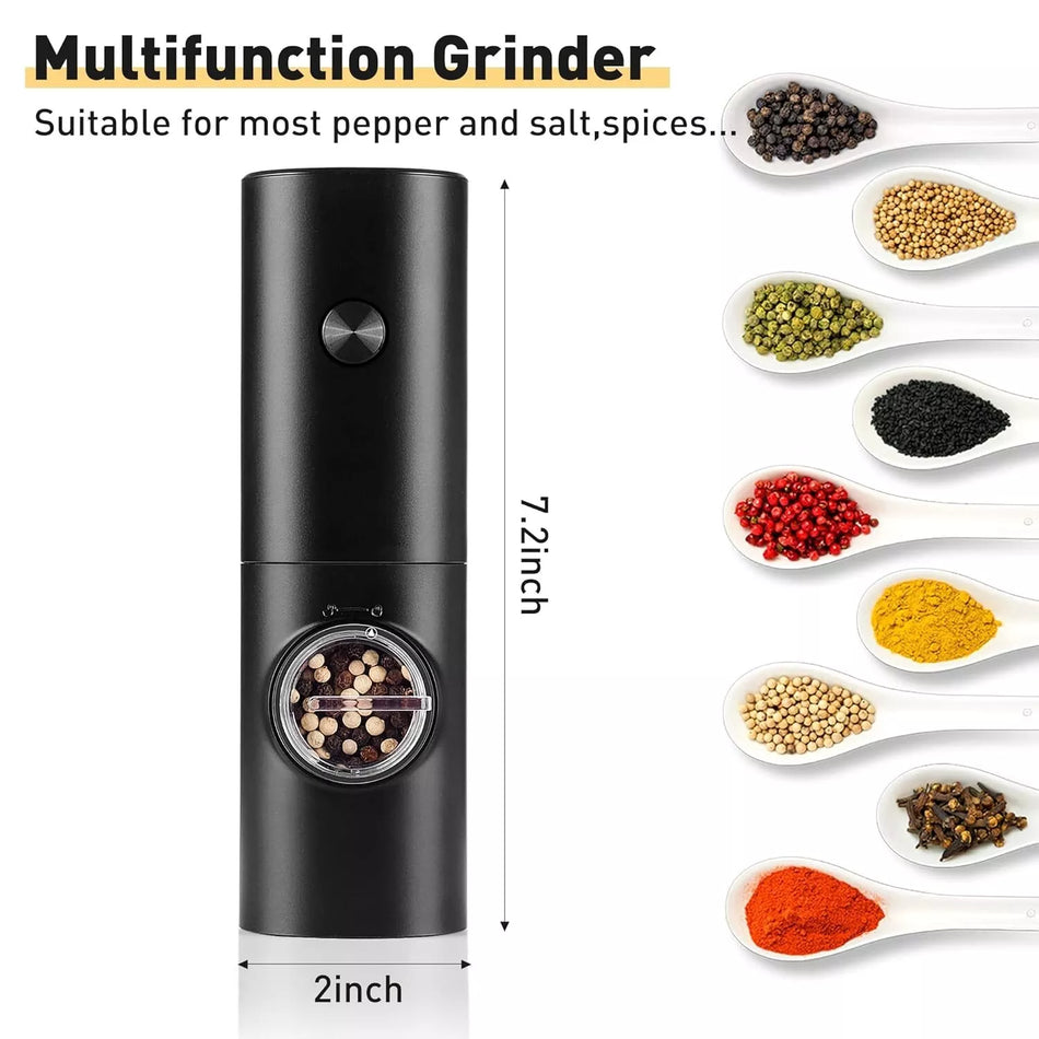 Electric Pepper Grinder & Salt Mill - Battery-Powered Automatic Ceramic Grinder