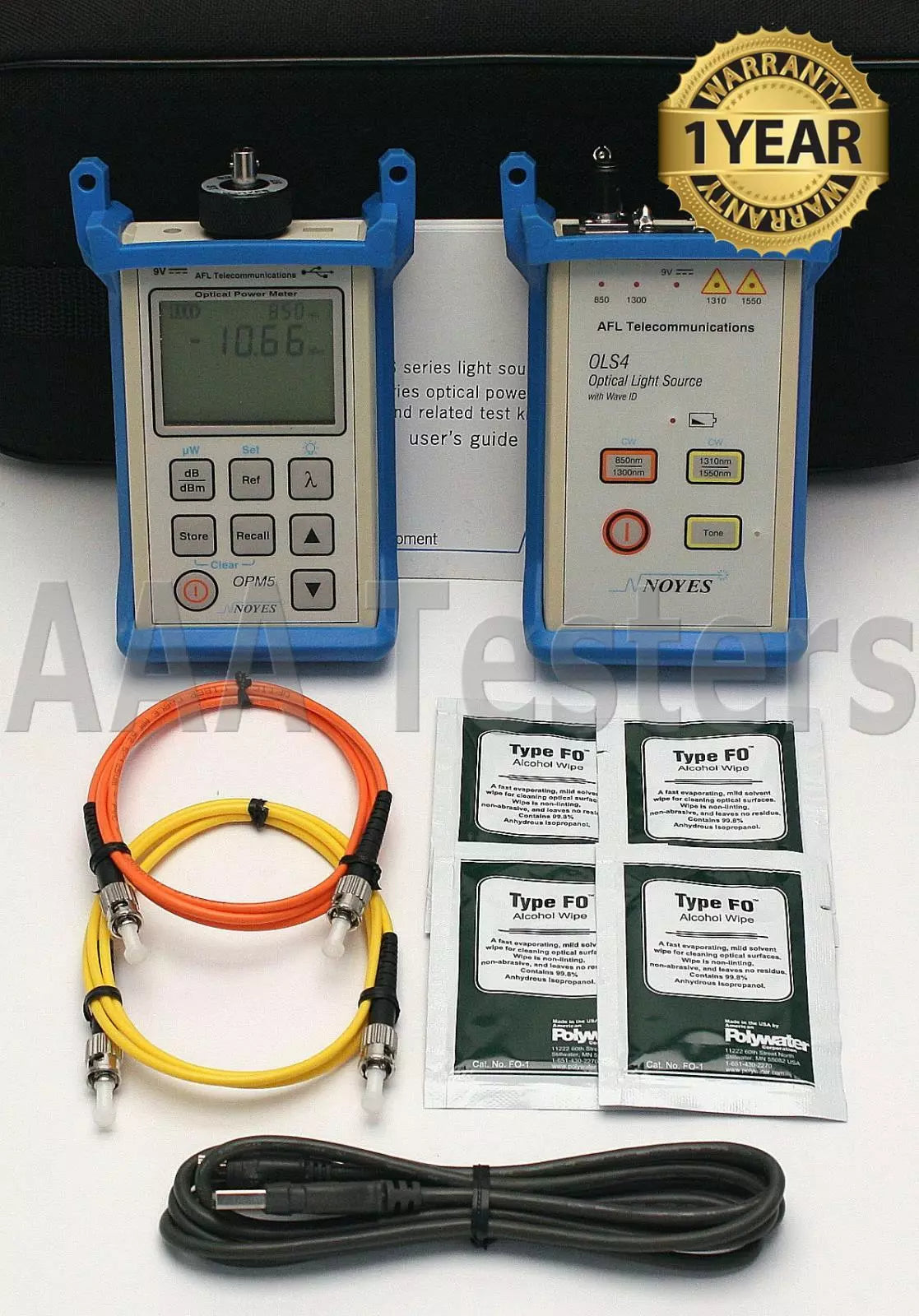 AFL Noyes SMLP5-5 SM MM Fiber Optic Loss Test Set 850/1300/1310/1550 OLS 4 OPM 5 - XG eqpt