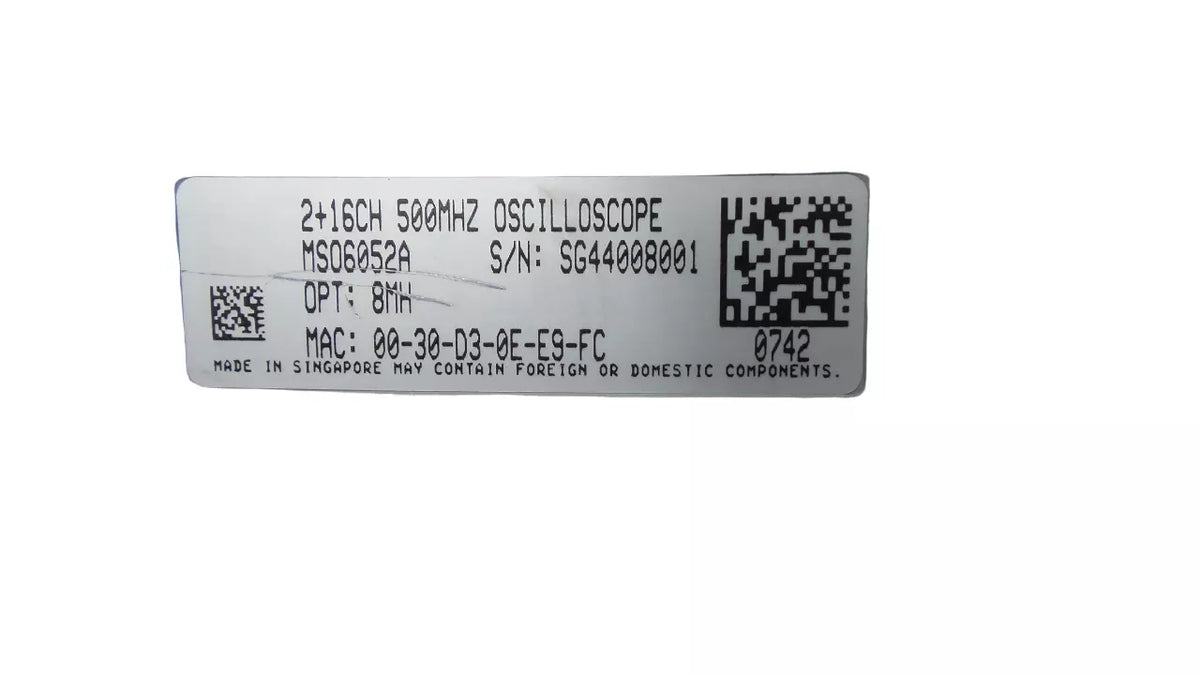 AGILENT MSO6052A Mixed Signal Oscilloscope 500MHz 4GSa/s