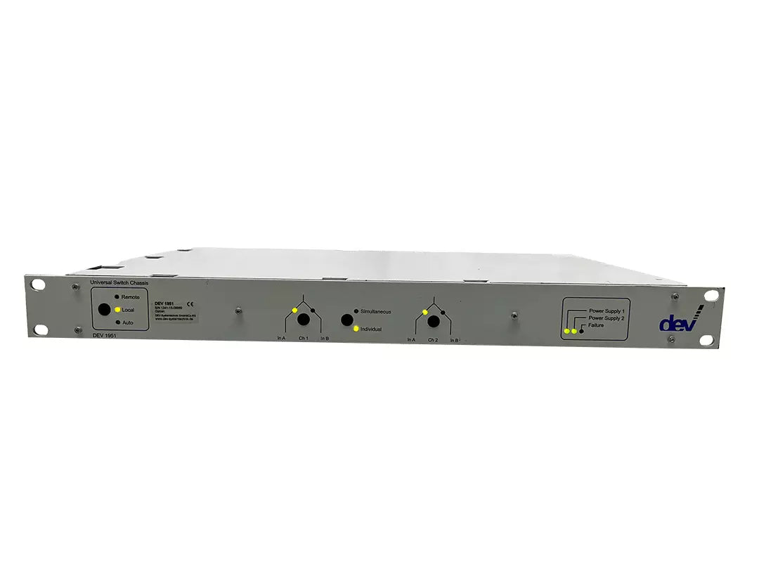 DEV Systemtechnik 1951 Universal Switch Chassis 1RU with 1 DEV 11-0005 DPST Switch