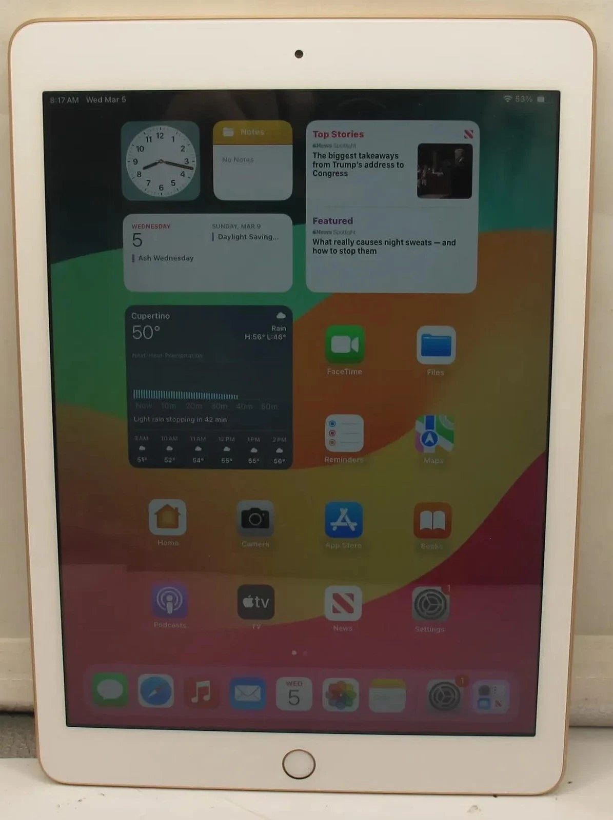 Apple iPad 6th Gen A1893 32GB 9.7" Wi-Fi MRJN2LL/A Good working