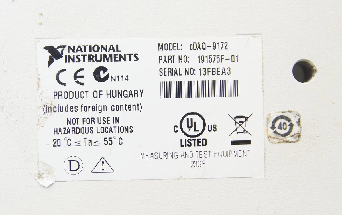 National Instruments NI cDAQ-9172 USB Compact DAQ 8-Slot Chassis