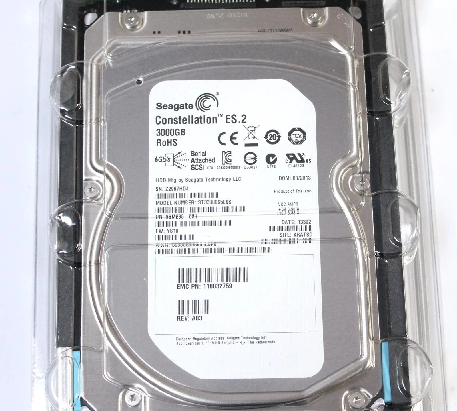 EMC 3TB 7.2K SAS Hard Drive 005049278 / 118032759 for VNX 5500 5700 7500