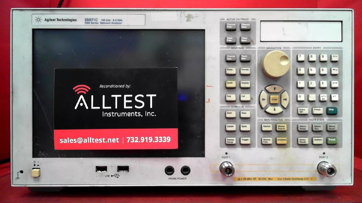 Agilent/Keysight E5071C Opt. 019, 1E5, 285, ENA Vector Network Analyzer