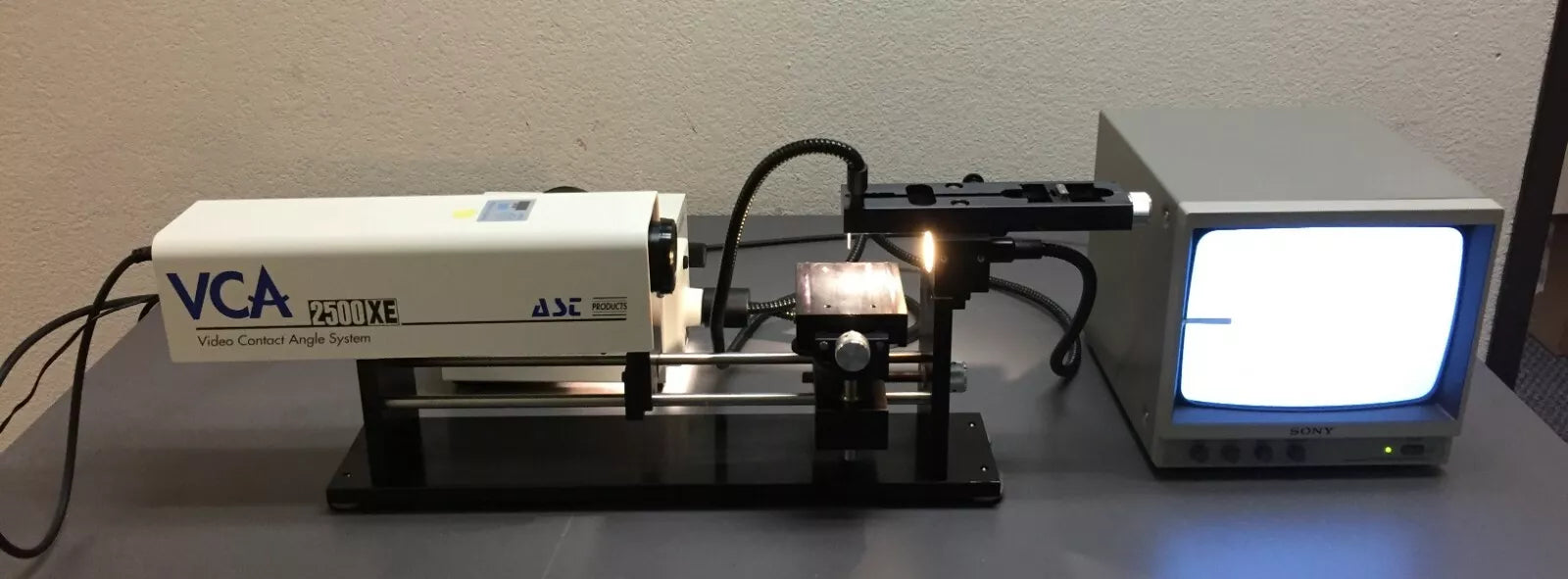 AST VCA 2500XE Video Contact Angle System with Video Monitor & Illuminator