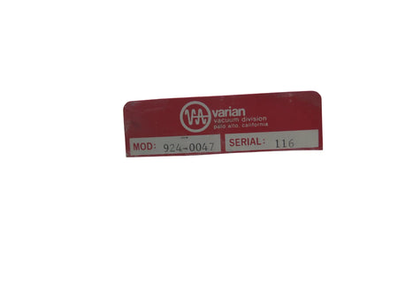 Varian Ion Pump Control Pressure Relay 924-0047 - Free Shipping