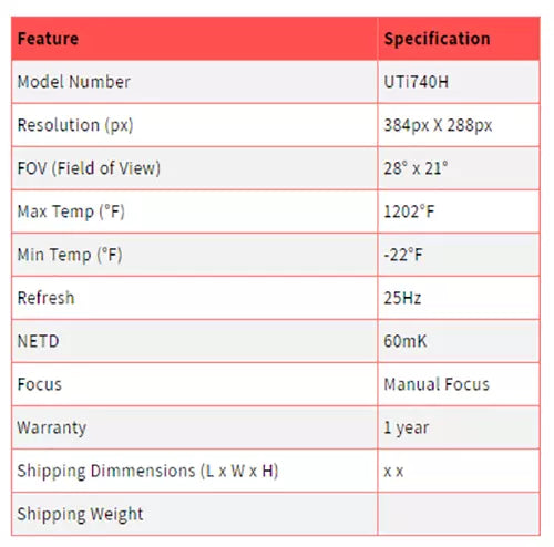 UNI-T UTi740H 384 Pro H-Series Thermal Imager