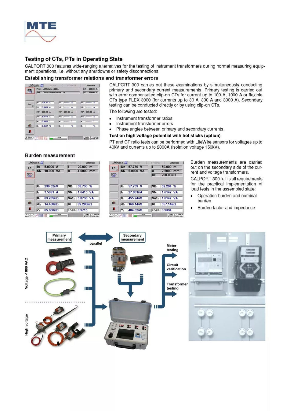 MTE CALPORT 300 Electricity Meter and Instrument Transformer Test System