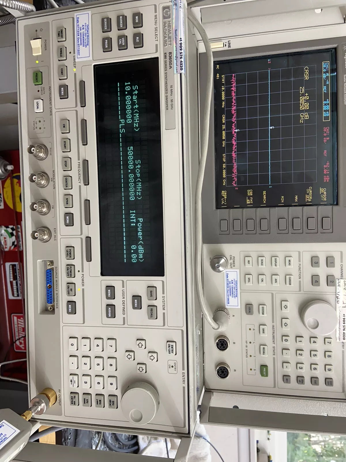 83650A OPT 8 1 Hz Res, Calibrated! 10MHz-50GHz Internal Pulse/Ext AM/FM