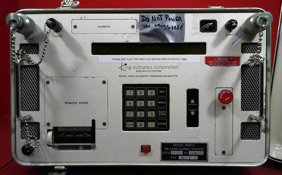 King Nutronics 3666-C 8137 Automatic Pressure Calibration Control Unit