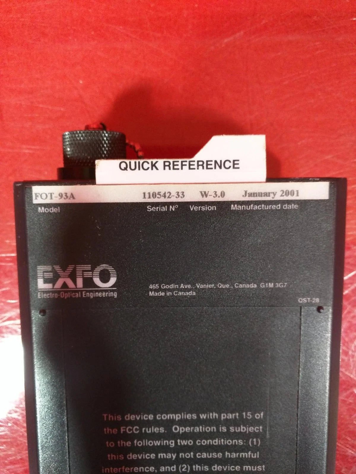 Exfo FOT-93A Fiber Optic Power Meter - Reliable Testing Tool