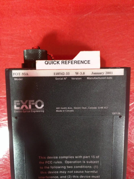 Exfo FOT-93A Fiber Optic Power Meter - Reliable Testing Tool