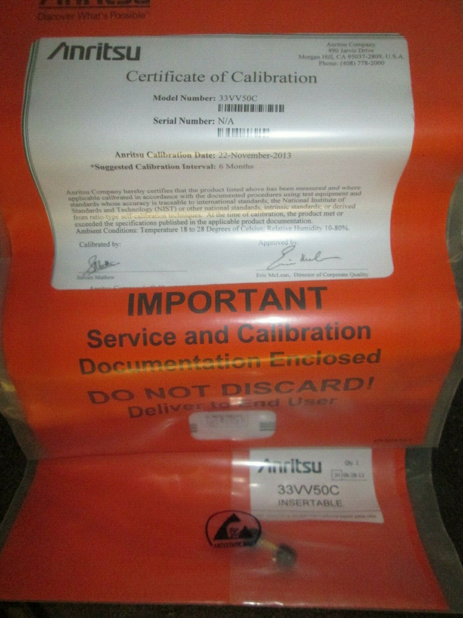 Anritsu 70 GHz Adapter 1.85mm M-M