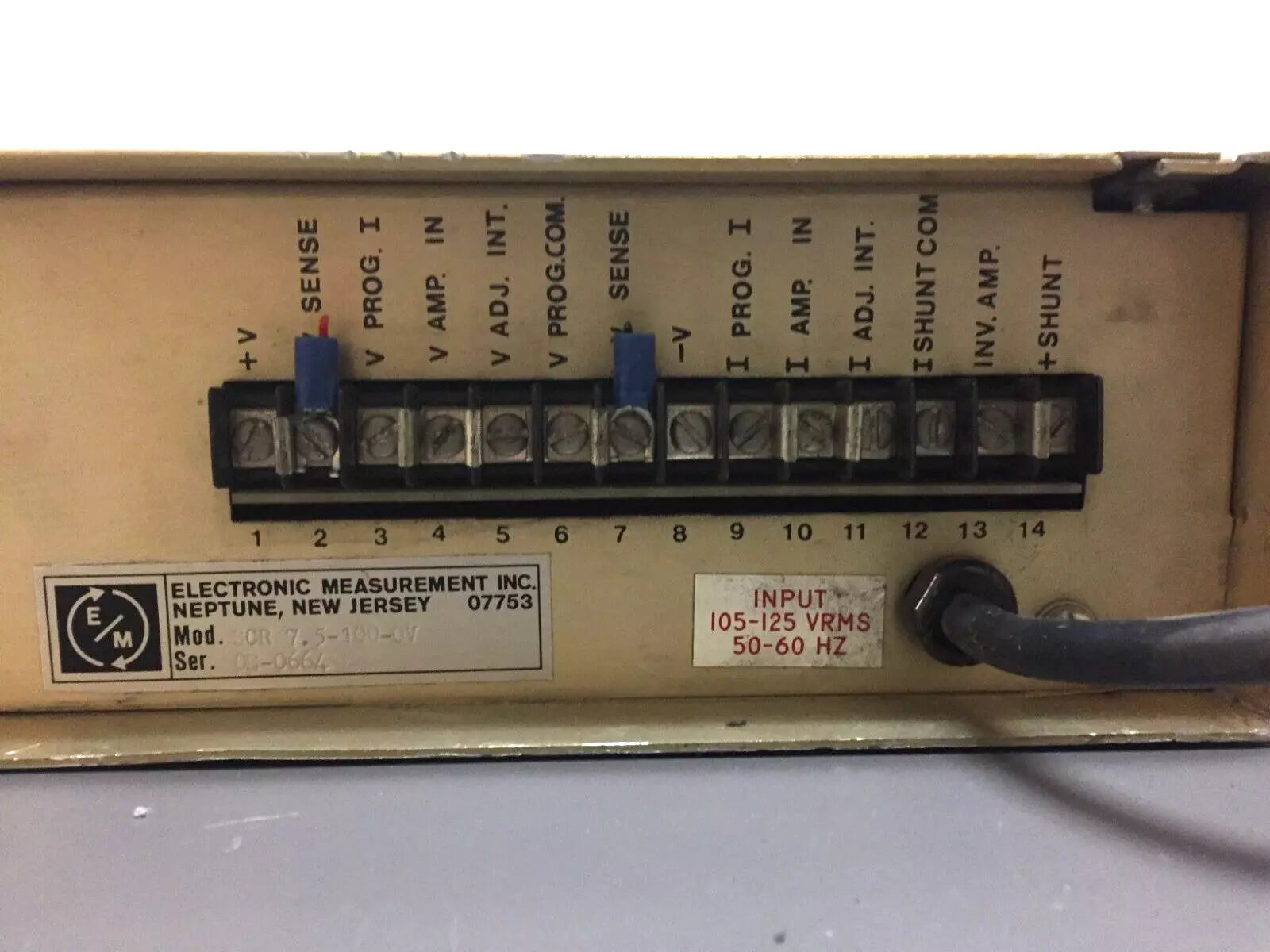 EMI SCR 7.5-100-OV Variable/Adjustable DC Power Supply