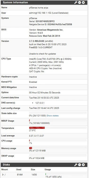 Sophos SG 330 Firewall i5-4570s 12GB RAM with PFsense