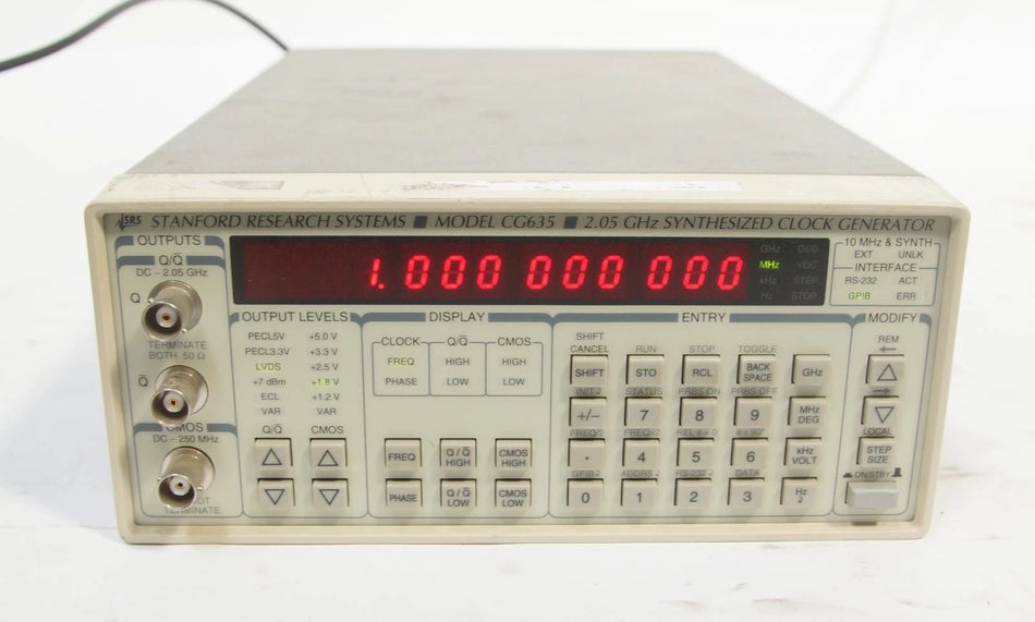 Stanford Research Systems CG635 16-Digit Clock Generator 2.05 GHz Opt 3 Rubidium