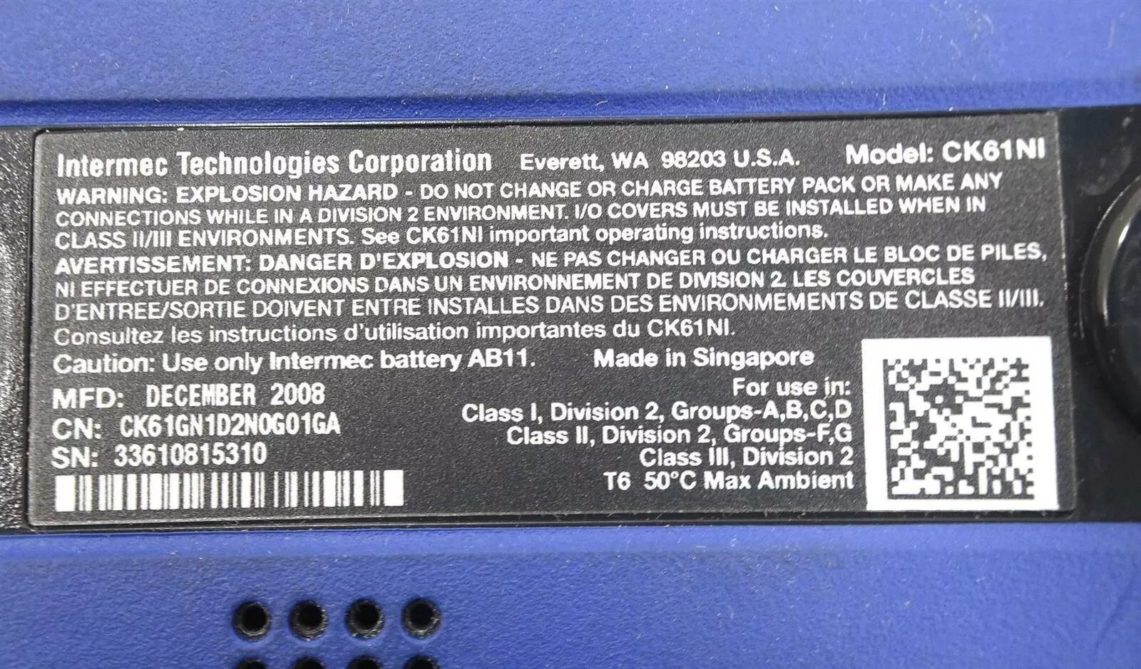 Lot of 3 Intermec CK61NI Handheld Computer Barcode Scanner