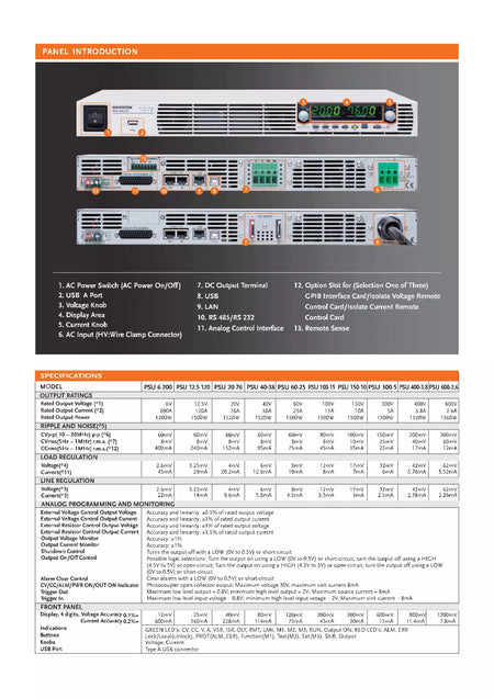 GW Instek PSU 40-38 Programmable Switching DC Power Supply 40VDC 37.5A 1520W - XG eqpt