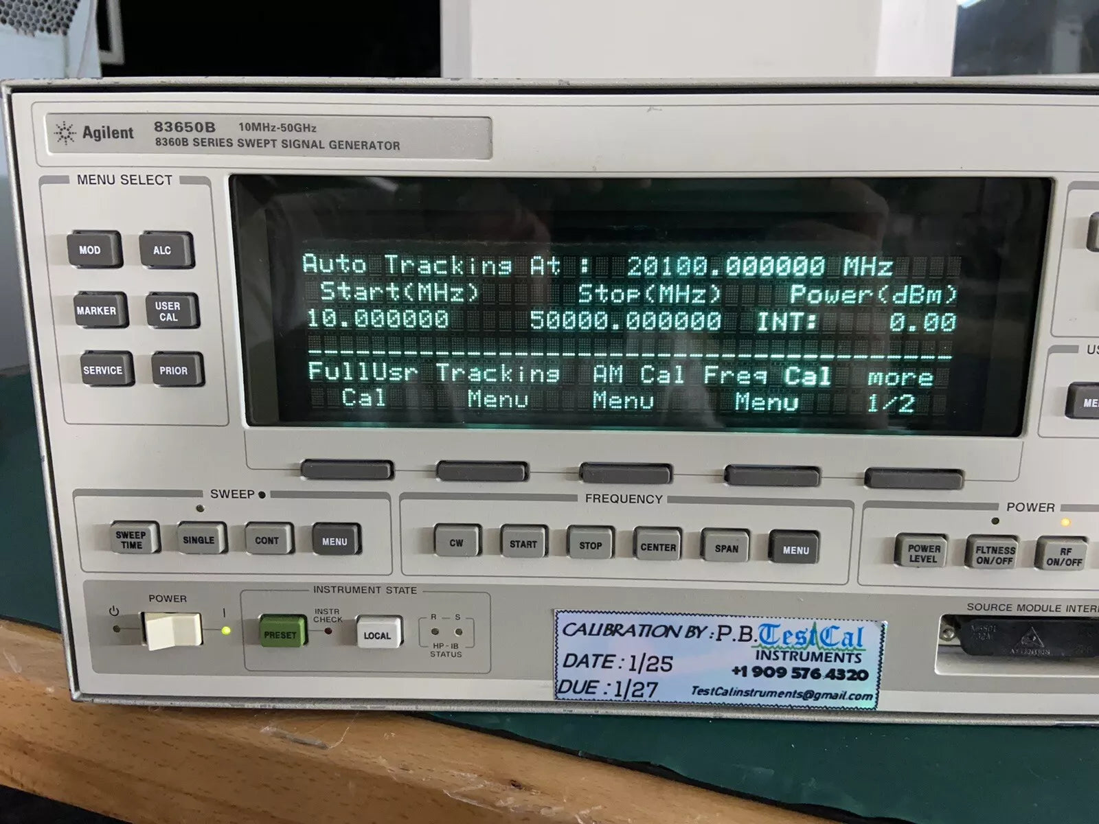 HP Agilent 83650B 10MHz-50GHz Sweep Swept Signal Generator 1, 2, 8! Cal’d!