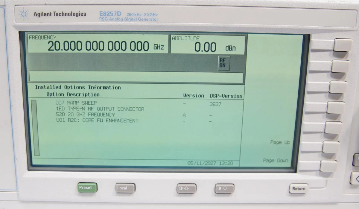 Agilent E8257D PSG 250kHz-20GHz Analog Signal Generator 007 1ED 520 U01