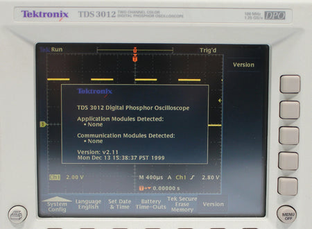 Tektronix TDS3012 2 CH Digital Phospor Oscilloscope 100 MHz, 1.25 GS/s DPO