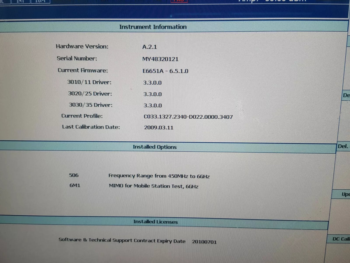 Agilent E6651A Mobile WiMAX Test Set Opt.506 6M1 0121