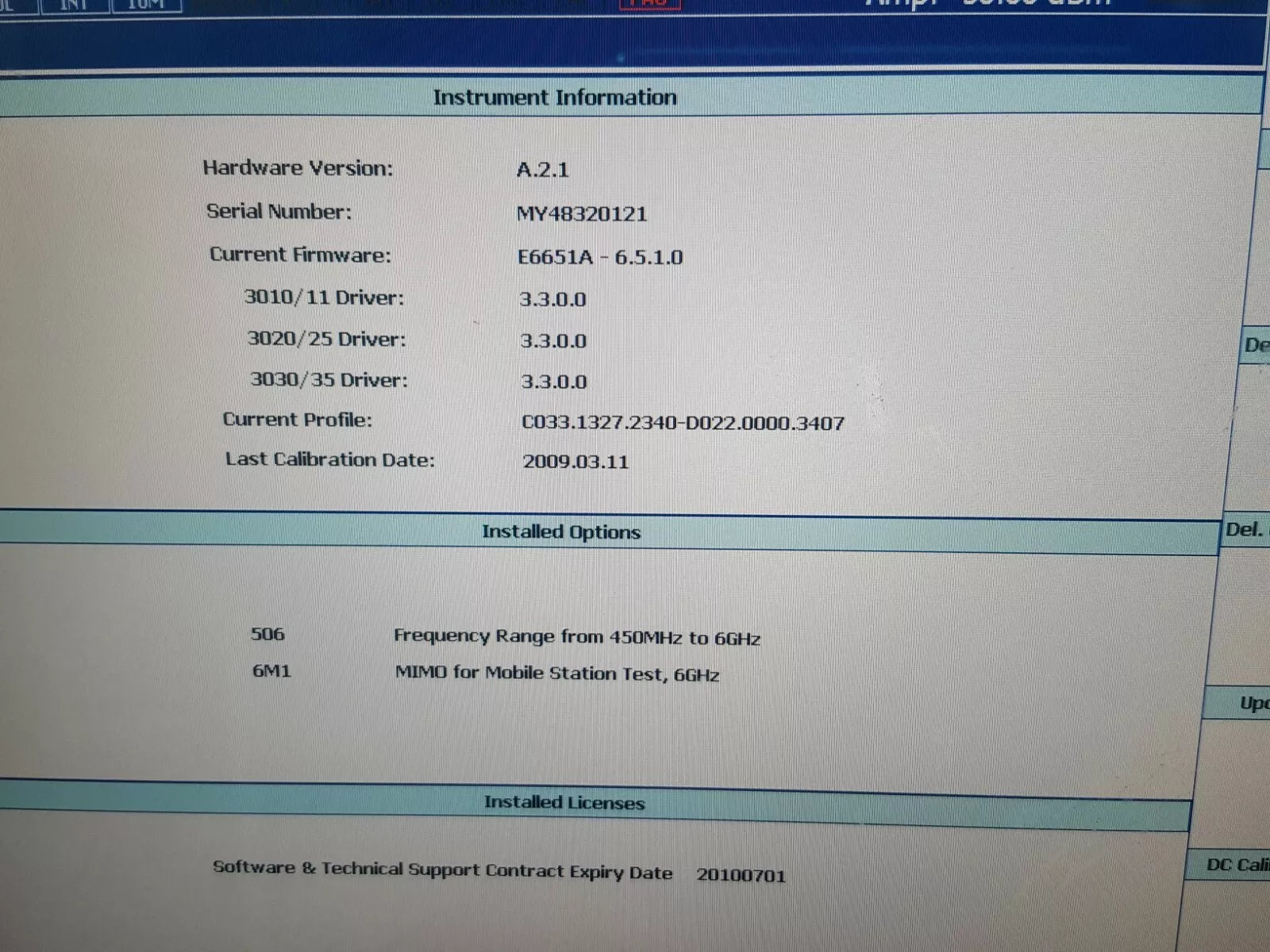 Agilent E6651A Mobile WiMAX Test Set Opt.506 6M1 0121