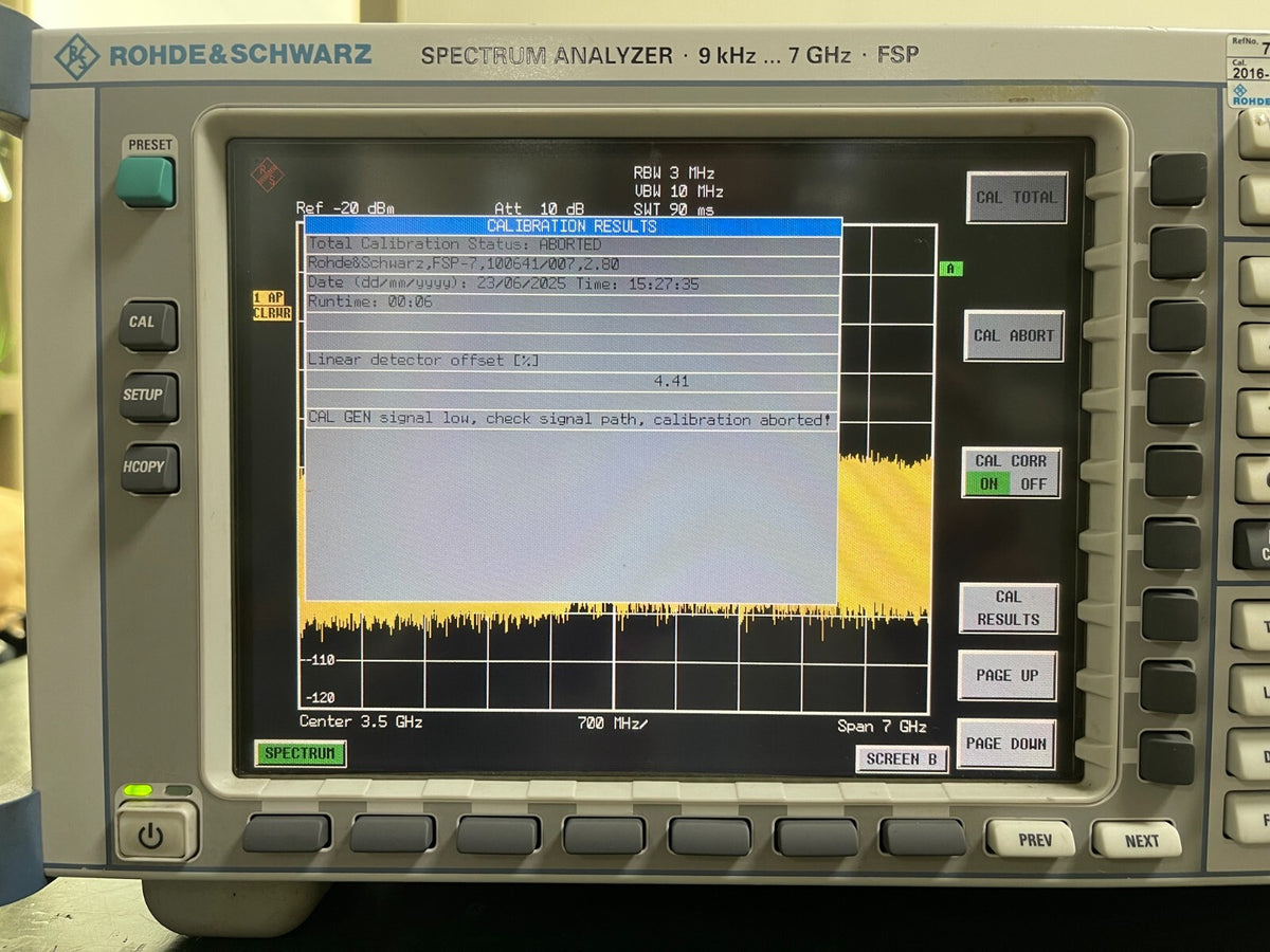 Rohde & Schwarz FSP7 Spectrum Analyzer 9 kHz - 7 GHz _ 0641 - XG eqpt