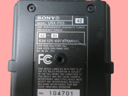Sony URX-P03  UHF Synthesized diversity tuner - Free Shipping
