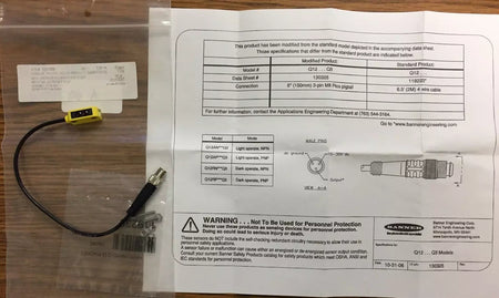 Banner Q12RP6FF30Q3 Photoelectric Sensor, Fixed Field, 30mm, 10-30VDC, PNP