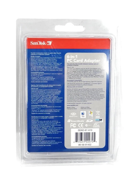 SanDisk 6-in-1 PC Card Adapter SDAD-67-A10 - Free Shipping