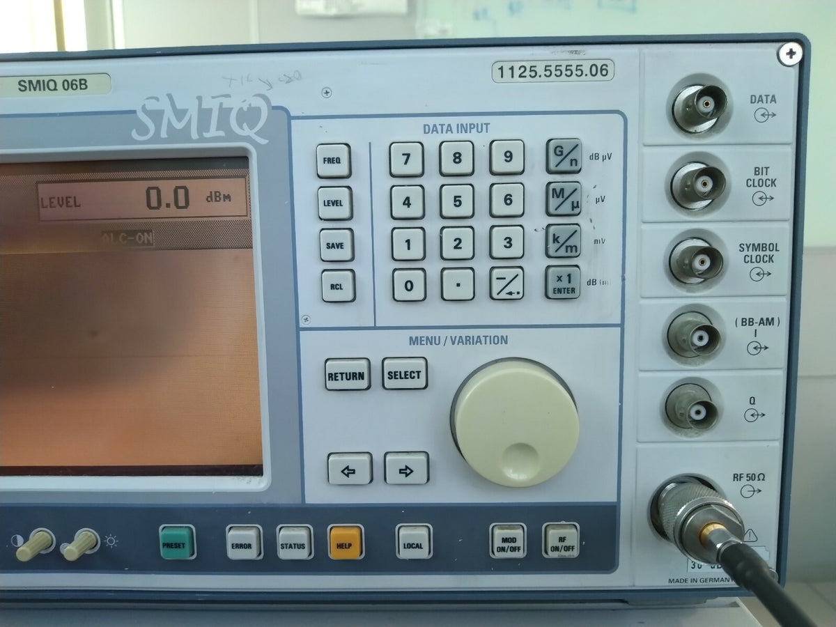 Rohde &amp; Schwarz SMIQ06B Vector Signal Generator 300 kHz to 6.4 GHz w/ BER _ 8542