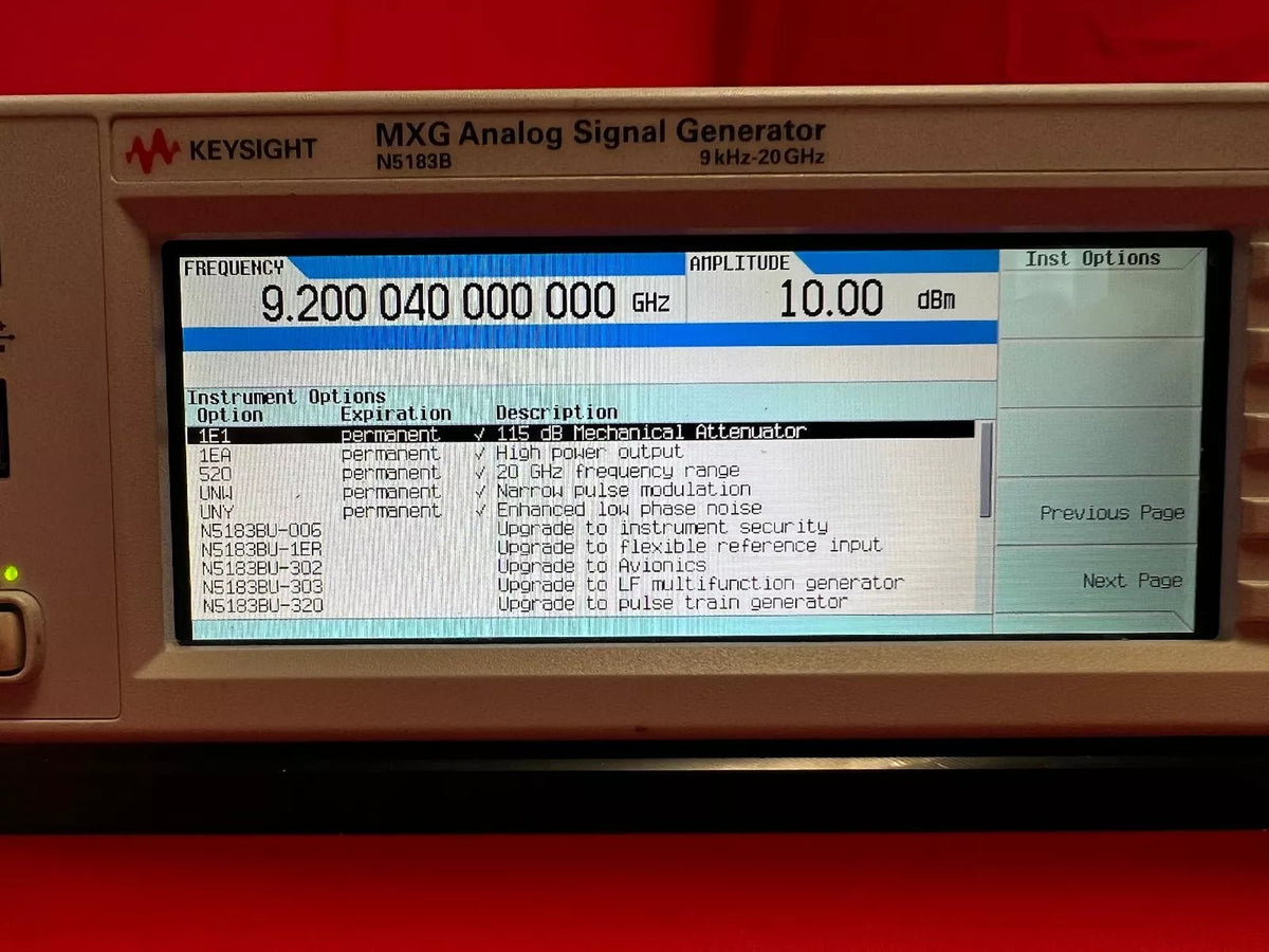 Agilent/Keysight N5183B MXG XSeries Signal Generator 9kHz-20GHz
