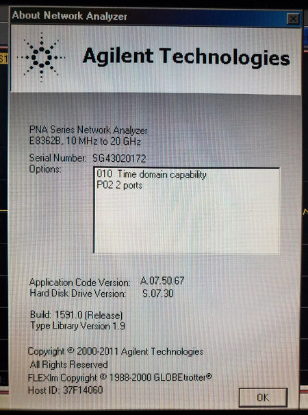 Agilent E8362B Opt. 010 & P02 Vector Network Analyzer 10 MHz to 20 GHz